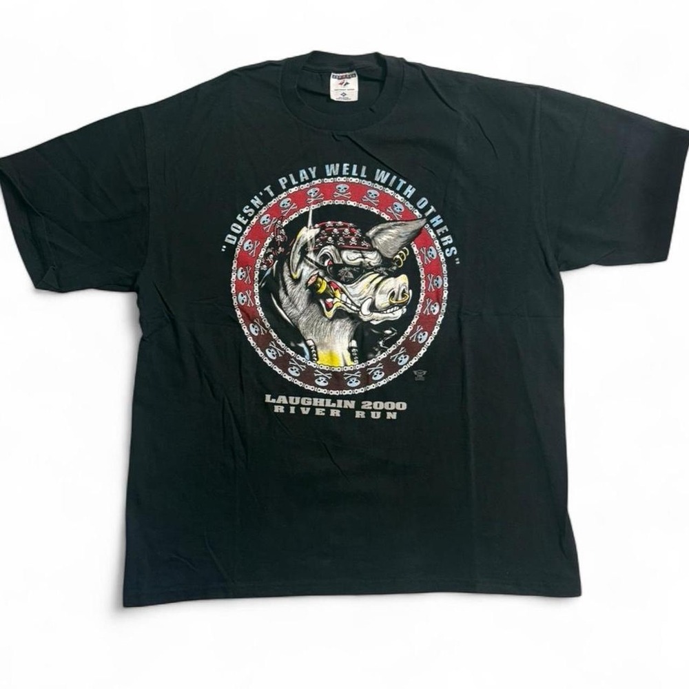 2000 Laughlin River Run biker black t-shirt Size XL. Great condition Cotton Y2K